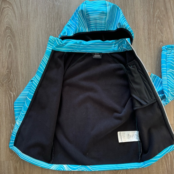 REIMA VANTTI SOFT SHELL FLEECE LINED JACKET KIDS SZ 9Y EU 134 RAIN SNOW - Picture 3 of 10